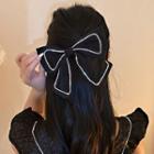 Bow Fabric Rhinestone Hair Clip Hair Clip - Black - One Size