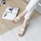 Double-strap Flat Slide Sandals