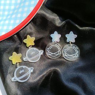 Star Planet Acrylic Dangle Earring
