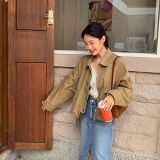 Collared Boxy Cotton Jacket