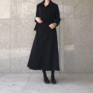Single-breasted Midi Jacket Black - One Size