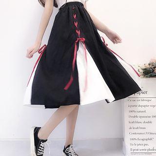 Lace-up A-line Skirt As Shown In Figure - One Size