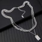 Chain Layered Necklace 1990 - Silver - One Size