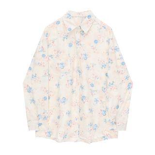 Floral Shirt Blue Floral - Beige - One Size
