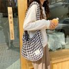 Houndstooth Shoulder Bag Houndstooth - Coffee & White - One Size