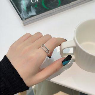 Geometric Alloy Ring Silver - One Size