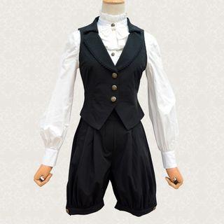 Set: Buttoned Vest + Cropped Pants