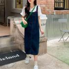 Denim Mid Overall Dress Blue - One Size