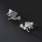Sterling Silver Cartoon Stud Earring 1 Pair - S925 Silver - Silver - One Size