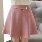 Inset Shorts Piped Belted Miniskirt