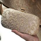 Embroidered Clutch Champagne - One Size