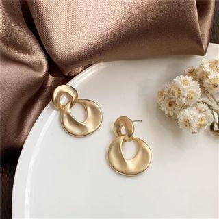 Matte Alloy Dangle Earring 1 Pair - Stud Earrings - Gold - One Size