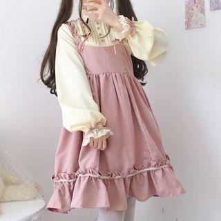 Lace Trim Blouse / Jumper A-line Dress