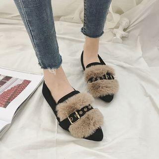 Belted Furry Loafers
