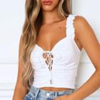 Sleeveless Lace -up Top