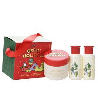 Innisfree - Green Tea Seed Cream Set 2021 Green Holidays Edition 3 Pcs