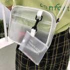 Set: Pvc Crossbody Bag + Letter Pouch Set - White - One Size