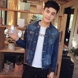 Printed Back Denim Jacket