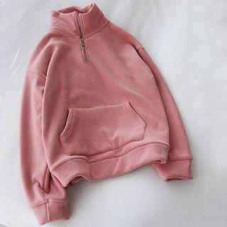 Semi High-neck Zip Sweatshirt
