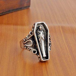 Coffin Alloy Ring 1 Pc - Silver - One Size