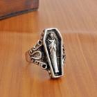 Coffin Alloy Ring 1 Pc - Silver - One Size