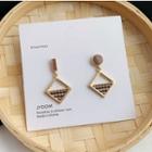 Mismatch Plaid Earring 1 Pair - Gold - One Size