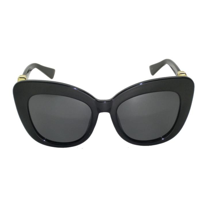 Kitten Sunglasses (black Frames, Gold Logo, Smoke Gradient Lens) 1 Pc