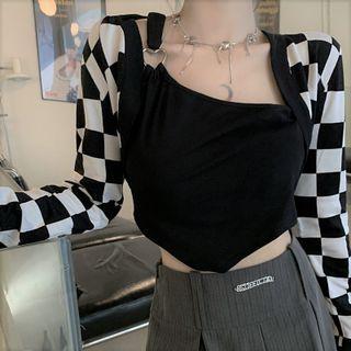 One-shoulder Heart Ring Camisole Top