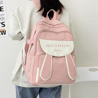 Letter Embroidered Rabbit Ear Backpack