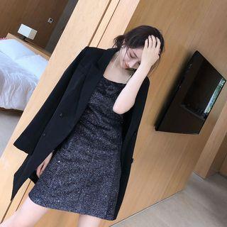 Spaghetti-strap Glitter Mini Dress