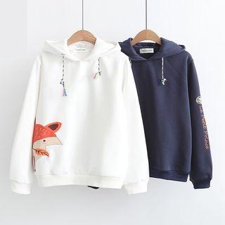 Fox Print Long Sleeve Hoodie