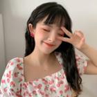 Bow Resin Earring 1 Pair - Dark Pink - One Size