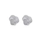 Simple Braided Ball Stud Earrings Silver - One Size