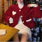 Mock-neck Long-sleeve T-shirt / Button-up Jacket / Fluffy Shorts