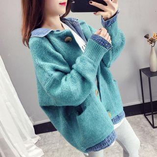 Mock Two-piece Knit Coat