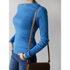 Colored Round-neck Ribbed Top