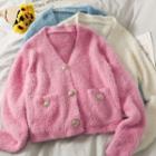 Furry-knit Cardigan In 5 Colors