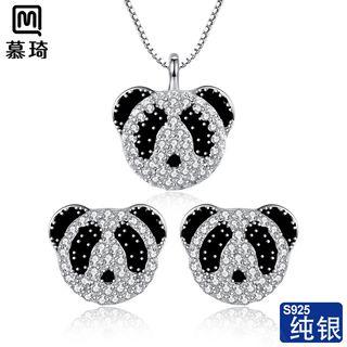 Set: Rhinestone Necklace + Rhinestone Earrings