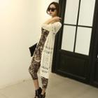 Pointelle-knit Long Cardigan White - One Size