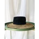 Straw & Cotton Panel Sun Hat