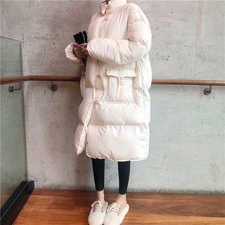 Drop-shoulder Padded Coat Almond - One Size