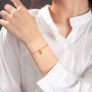 Lettering Disc Bracelet