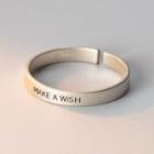 Lettering Sterling Silver Open Ring 1 Pc - S925 Silver - Silver - One Size