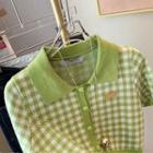Knit Button-up Polo Shirt