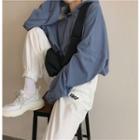 Hooded Long-sleeve T-shirt / Letter Embroidered Sweatpants