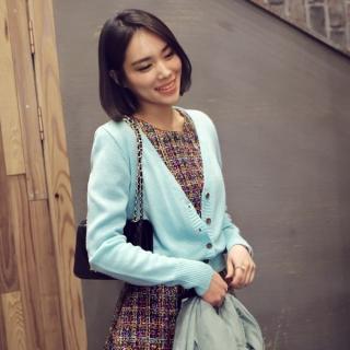 V-neck Colored Cardigan