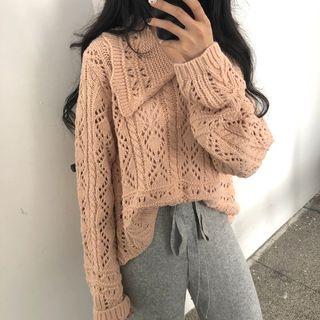 Collared Perforated Sweater