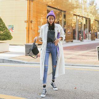 Sherpa Fleece Long Zip Coat