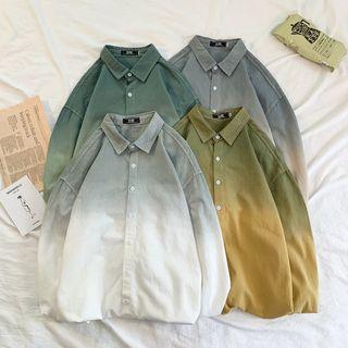 Gradient Print Long-sleeve Shirt