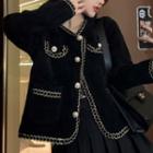 Contrast Trim Jacket / Mini Pleated Skirt / Drawstring Wide-leg Pants